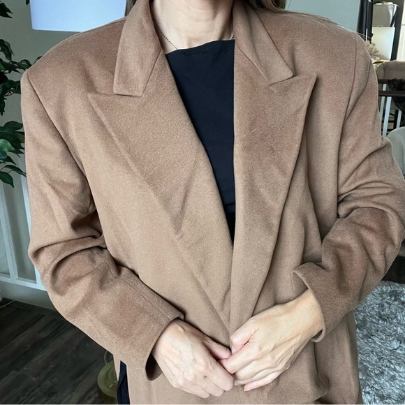 Gianni Versace Vintage 100% Wool Wrap-Tie Shoulder Pads Blazer Jacket Beige 10 - Picture 7 of 17